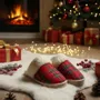Homewear - Christmas magic at your feet: cozy tartan wool slippers. - ATELIER COSTÀ