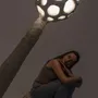 Floor lamps - Buton Sculptural Floor Lamp – Biocomposite Base & Linen Shade - PLETOSTUDIO