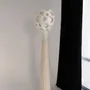 Floor lamps - Buton Sculptural Floor Lamp – Biocomposite Base & Linen Shade - PLETOSTUDIO