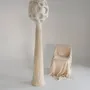 Floor lamps - Buton Sculptural Floor Lamp – Biocomposite Base & Linen Shade - PLETOSTUDIO