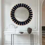 Mirrors - SUNNY Velvet Mirror – Sculptural Frame with Handmade Velvet Cord - PLETOSTUDIO
