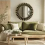 Mirrors - SUNNY Velvet Mirror – Sculptural Frame with Handmade Velvet Cord - PLETOSTUDIO