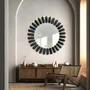 Mirrors - SUNNY Velvet Mirror – Sculptural Frame with Handmade Velvet Cord - PLETOSTUDIO