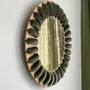 Mirrors - SUNNY Velvet Mirror – Sculptural Frame with Handmade Velvet Cord - PLETOSTUDIO