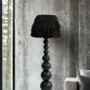 Floor lamps - WABI Japandi Floor Lamp – Handmade Charred Wood & Wool - PLETOSTUDIO