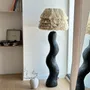 Floor lamps - Shadow Wool Sculptural Floor Lamp – Japandi & Wabi-Sabi Design - PLETOSTUDIO