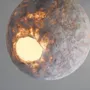Ceiling lights - Svitylo Large Pendant Light – Sculptural Hemp Fiber Moon Form - PLETOSTUDIO