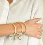 Bracelets - Set of 3 bangles with charms in blond horn size M - L INDOCHINEUR X RIVÊT