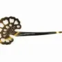 Barrettes - Pique à cheveux queue de paon en corne blonde - L INDOCHINEUR X RIVÊT