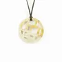 Bijoux - Pendentif damier bords libres en corne blonde - L INDOCHINEUR X RIVÊT