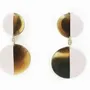 Bijoux - Boucles d'oreilles clips double disques pleins laqués ivoire - L INDOCHINEUR X RIVÊT