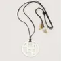 Jewelry - Checkered cream coffee lacquered pendant - L INDOCHINEUR X RIVÊT