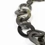 Jewelry - 3-size flat oval rings long necklace in marbled black horn - L INDOCHINEUR X RIVÊT