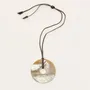 Jewelry - Large flat ring pendant in marbled black horn - L INDOCHINEUR X RIVÊT
