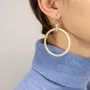 Bijoux - Boucles d'oreilles grand anneau simple en sabot - L INDOCHINEUR X RIVÊT