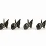 Knives - Set of 6 round fish knife holders in plain black horn - L INDOCHINEUR X RIVÊT
