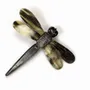 Broches - Broche libellule courte en corne noire unie - L INDOCHINEUR X RIVÊT