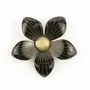 Broches - Broche fleur bicolore en corne noire unie - L INDOCHINEUR X RIVÊT