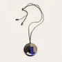 Bijoux - Pendentif rond sabot de buffle et laque indigo cafe crème - L INDOCHINEUR X RIVÊT