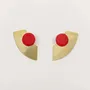Jewelry - 2-part half round brass earrings with a red lacquer pendant - L INDOCHINEUR X RIVÊT