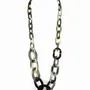 Jewelry - Necklace with 3 different sizes of flat oval rings in white African horn - L INDOCHINEUR X RIVÊT