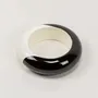 Bracelets - Black outside and white inside round lacquered wood bracelet in Size M - L INDOCHINEUR X RIVÊT