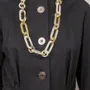 Bijoux - Collier anneaux épais ronds et ovales bords droits en corne blonde africaine - L INDOCHINEUR X RIVÊT