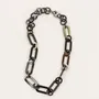 Bijoux - Collier anneaux épais ronds et ovales bords droits en corne noire Africaine - L INDOCHINEUR X RIVÊT