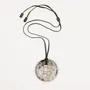 Bijoux - Pendentif damier laiton cerclé en corne noire marbrée - L INDOCHINEUR X RIVÊT