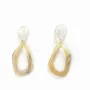 Bijoux - Boucles d'oreilles goutte irrégulière en corne blanche - L INDOCHINEUR X RIVÊT