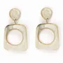 Bijoux - Boucles d'oreilles hublot en corne blanche - L INDOCHINEUR X RIVÊT