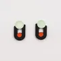 Jewelry - Minotaure earrings in black horn and orange green lacquer - L INDOCHINEUR X RIVÊT