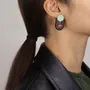Jewelry - Minotaure earrings in black horn and orange green lacquer - L INDOCHINEUR X RIVÊT