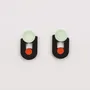 Jewelry - Minotaure earrings in black horn and orange green lacquer - L INDOCHINEUR X RIVÊT