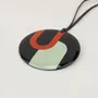 Bijoux - Pendentif Lacis en corne blonde et laque orange et verte - L INDOCHINEUR X RIVÊT