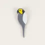 Brooches - Ara parrot pin in horn with lacquer in gray and yellow - L INDOCHINEUR X RIVÊT