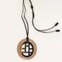 Jewelry - Checkered pendant oval with off-white lacquer - L INDOCHINEUR X RIVÊT