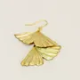 Bijoux - Boucles d'oreilles ginkgo en laiton plaqué or (à croche) - L INDOCHINEUR X RIVÊT