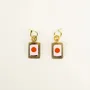 Jewelry - Emerald brass hoop earrings in hoof with pink and orange lacquer - L INDOCHINEUR X RIVÊT
