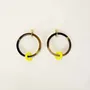 Bijoux - Boucles d'oreilles grand anneau et petit anneau laqués jaune bleu - L INDOCHINEUR X RIVÊT