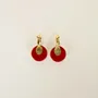 Jewelry - Round brass hoop earrings in 2 parts with red lacquered horn - L INDOCHINEUR X RIVÊT