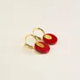 Jewelry - Round brass hoop earrings in 2 parts with red lacquered horn - L INDOCHINEUR X RIVÊT