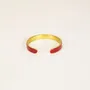 Bracelets - Thin open cuff in brass and red lacquer - L INDOCHINEUR X RIVÊT