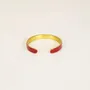 Bracelets - Thin open cuff in brass and red lacquer - L INDOCHINEUR X RIVÊT