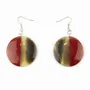 Jewelry - Bronze lacquered solid disc earrings - L INDOCHINEUR X RIVÊT