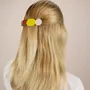 Barrettes - Totem hair clip in black horn and Blue lacquer - L INDOCHINEUR X RIVÊT
