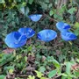 Floral decoration - Medium Glass Calla Flower For Outside In White-D.Blue - CARNEOL GLASS