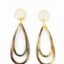 Jewelry - Double teardrop earrings in black horn with japanese clip - L INDOCHINEUR X RIVÊT