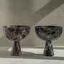 Platter and bowls - ROSSO LEVANTO MARBLE PEDESTAL BOWL XL - KIWANO CONCEPT