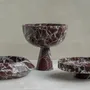 Platter and bowls - ROSSO LEVANTO MARBLE PEDESTAL BOWL XL - KIWANO CONCEPT